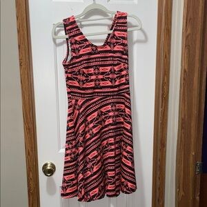 Rue21 Pink Fit and Flare Mini Dress with V-Neck Small EUC